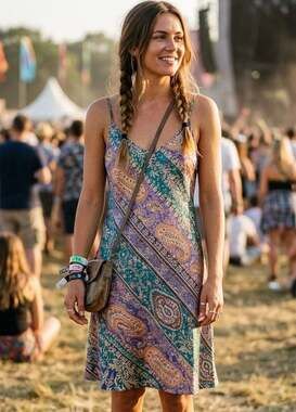 Motel Rocks Paiva Mini Dress in Paisley Stripe Size L